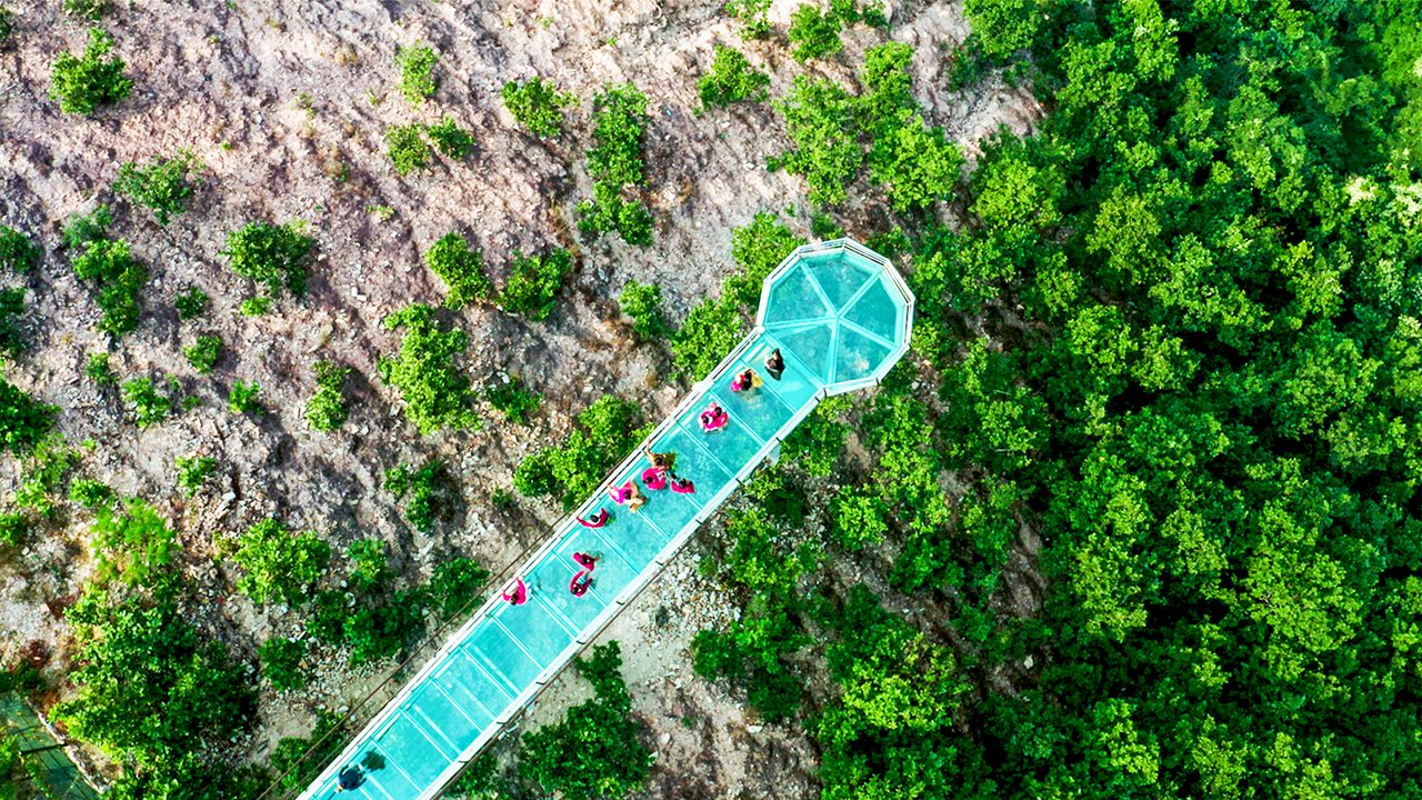 Rajgir Glass Skywalk aerial view